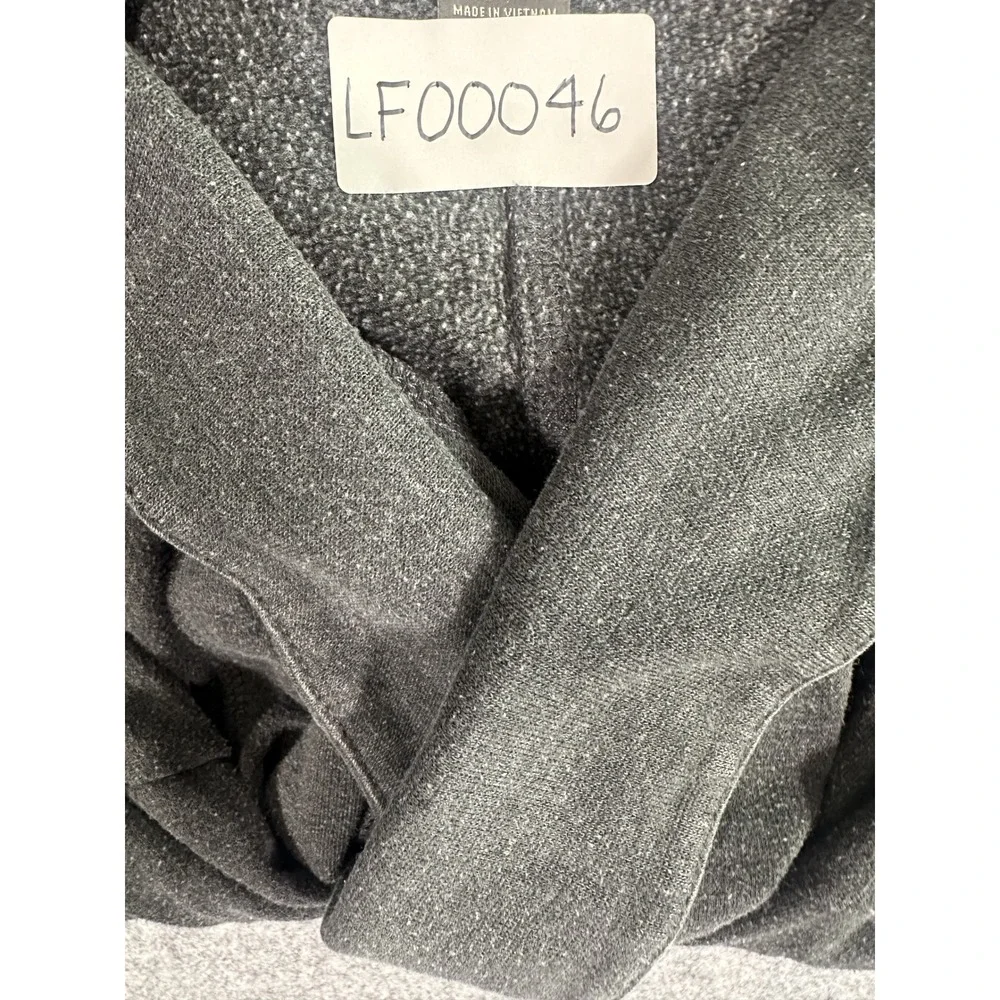 Eddie Bauer Open‎ Front Cardigan Small Gray Fleece Lined Thumbholes